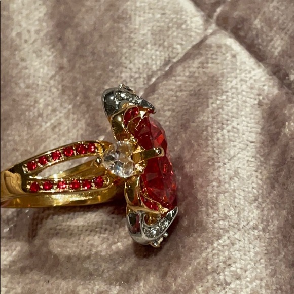 Chunky Orange Diamond Statement Ring Size 6.5 NWTS - Picture 11 of 14